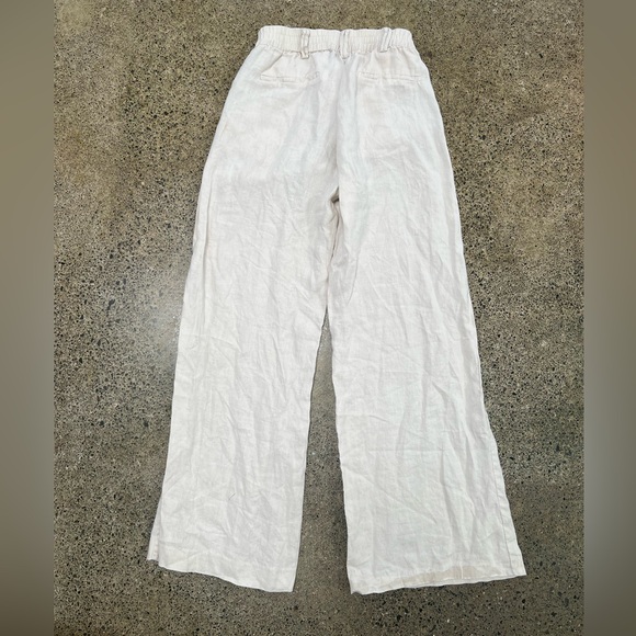 MAGASCHONI Wide Leg Linen Pants in Straw - Picture 4 of 6